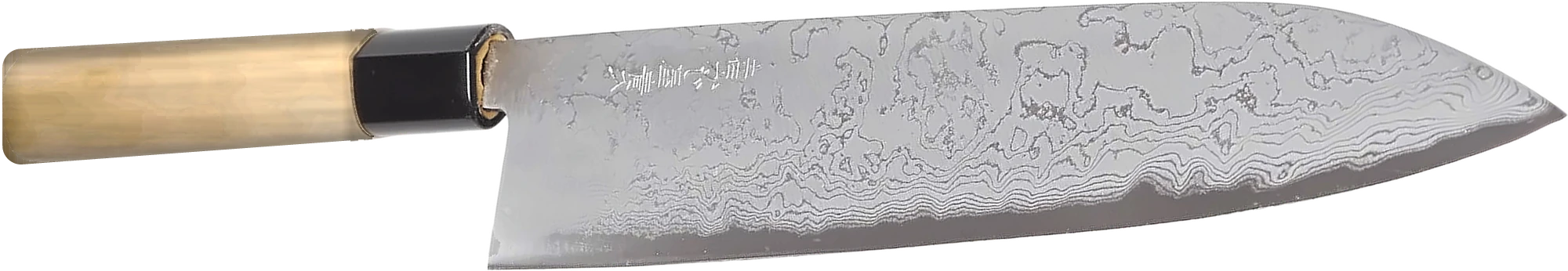 Gyuto 210 mm KANATOKO × KAJIHARA : lame damas en acier Aogami, manche en cerisier